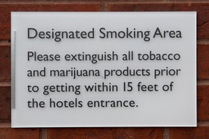 You know you’re in Colorado when you see a sign like this just outside the hotel. (Photo courtesy of Jesse Bond.) 