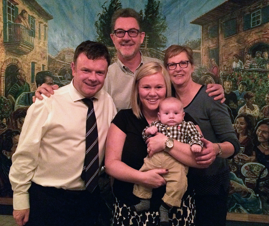 The Craven family with Humanist Celebrant Daniel Thomas Moran
