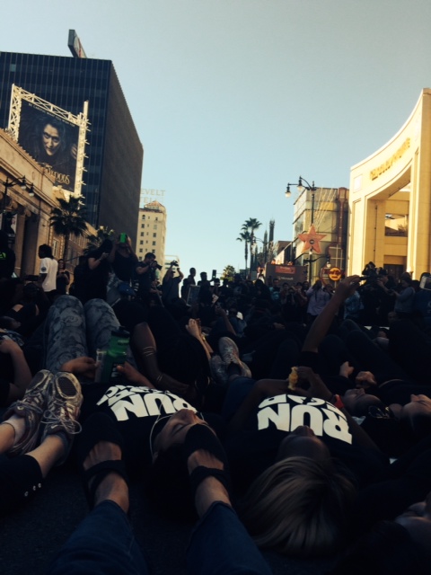 Die-in demonstration in Hollywood, CA. (Photo by Sikivu Hutchinson)