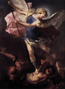 "St. Michael” by Luca Giordano, 1663 (Public Domain via Wikimedia Commons)