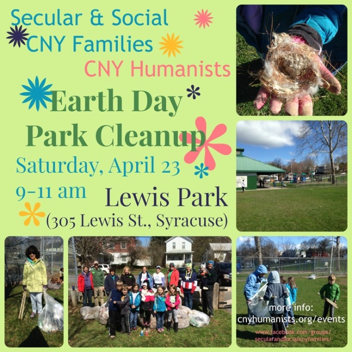 The CNY Humanists and the Secular and Social CNY Families use this friendly and inviting graphic to promote the event on social media.