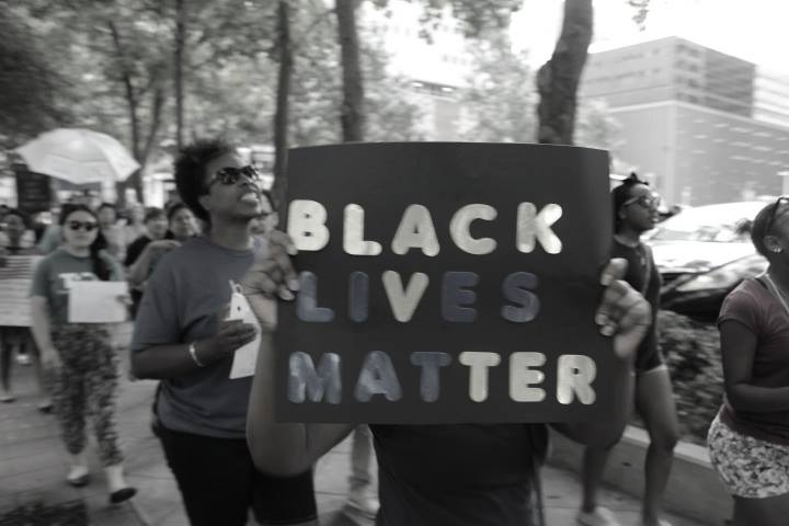 A march through downtown Houston on July 7, 2016, organized by the author. 