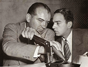 Lawyer Roy Cohn (right) with Sen. Joseph McCarthy