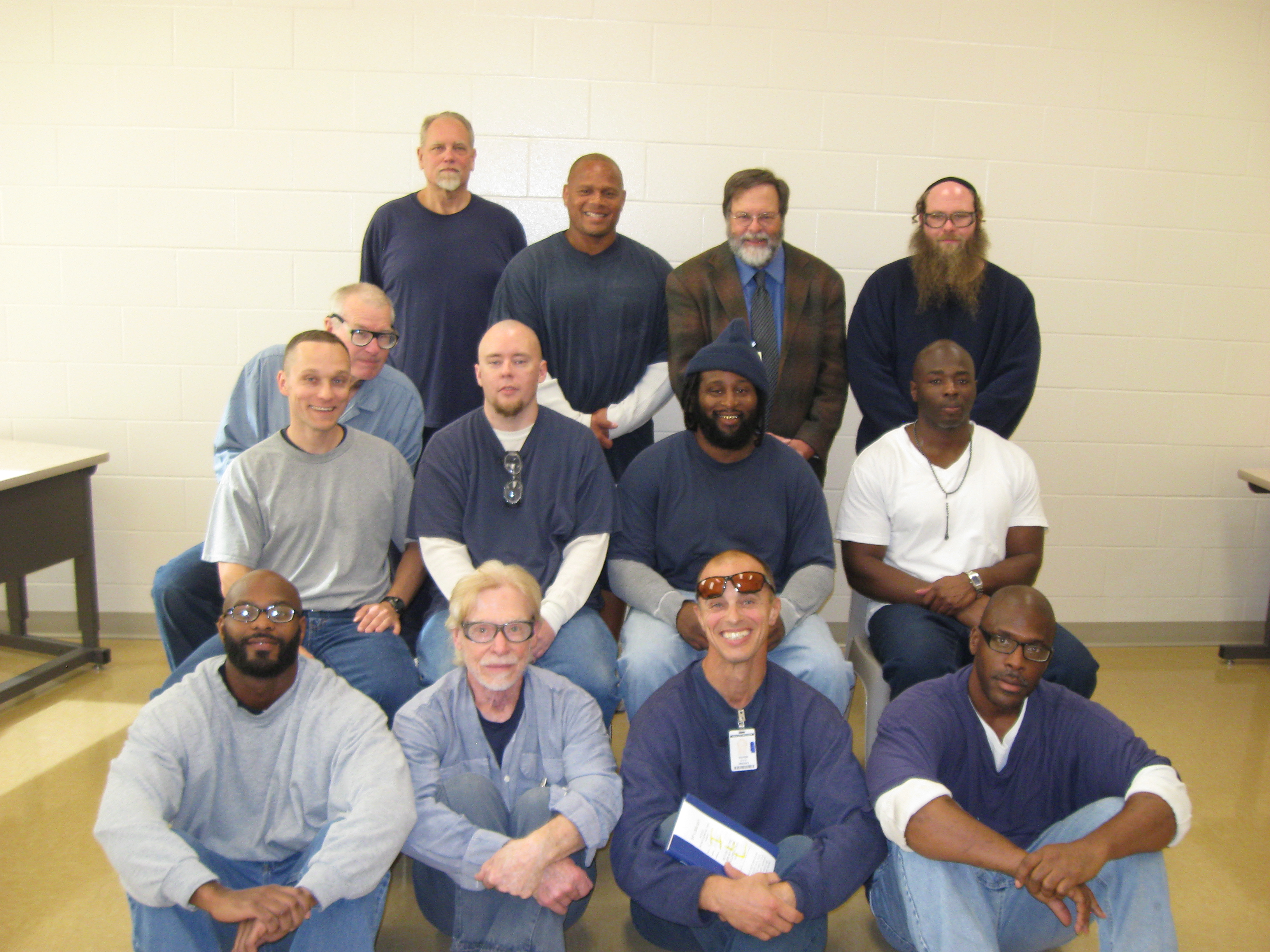 Photo of Dr. Knupp with a humanist group in prison.