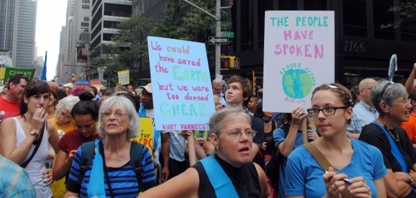 Humanists at the People's Climate March. Photo by Steve Ahlquist.